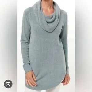 Barefoot Dreams•Cozychic UltraLite Coastal Cowlneck Sweater faded jade. Sz S